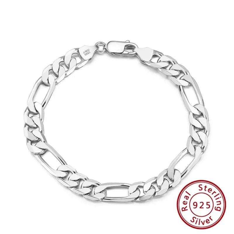 BOCAI  S925 Cilver Chain Trend Figaro Men's and Women's Bracelets Carousel Chain