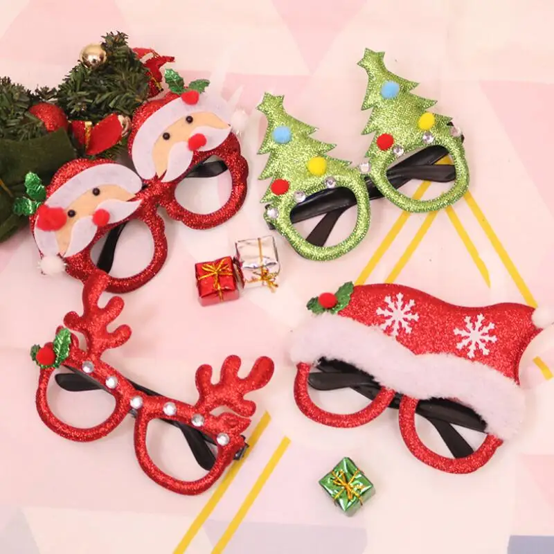

Christmas Xmas Party Eyeglass Decorations Children Toys Santa Claus Snowman Glasses Decor Supplies LX8411