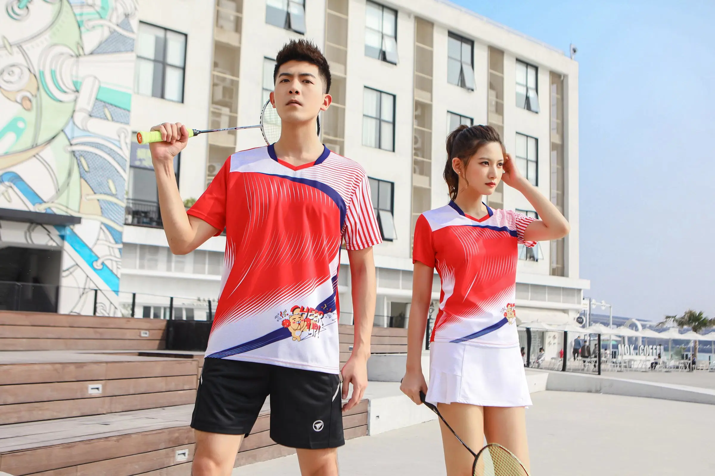 الريشة قمصان الرجال النساء ، قميص رياضي قمصان التنس ، تنس طاولة التي شيرت ، سريعة الجافة اللياقة البدنية الرياضة فريق التدريب لعبة