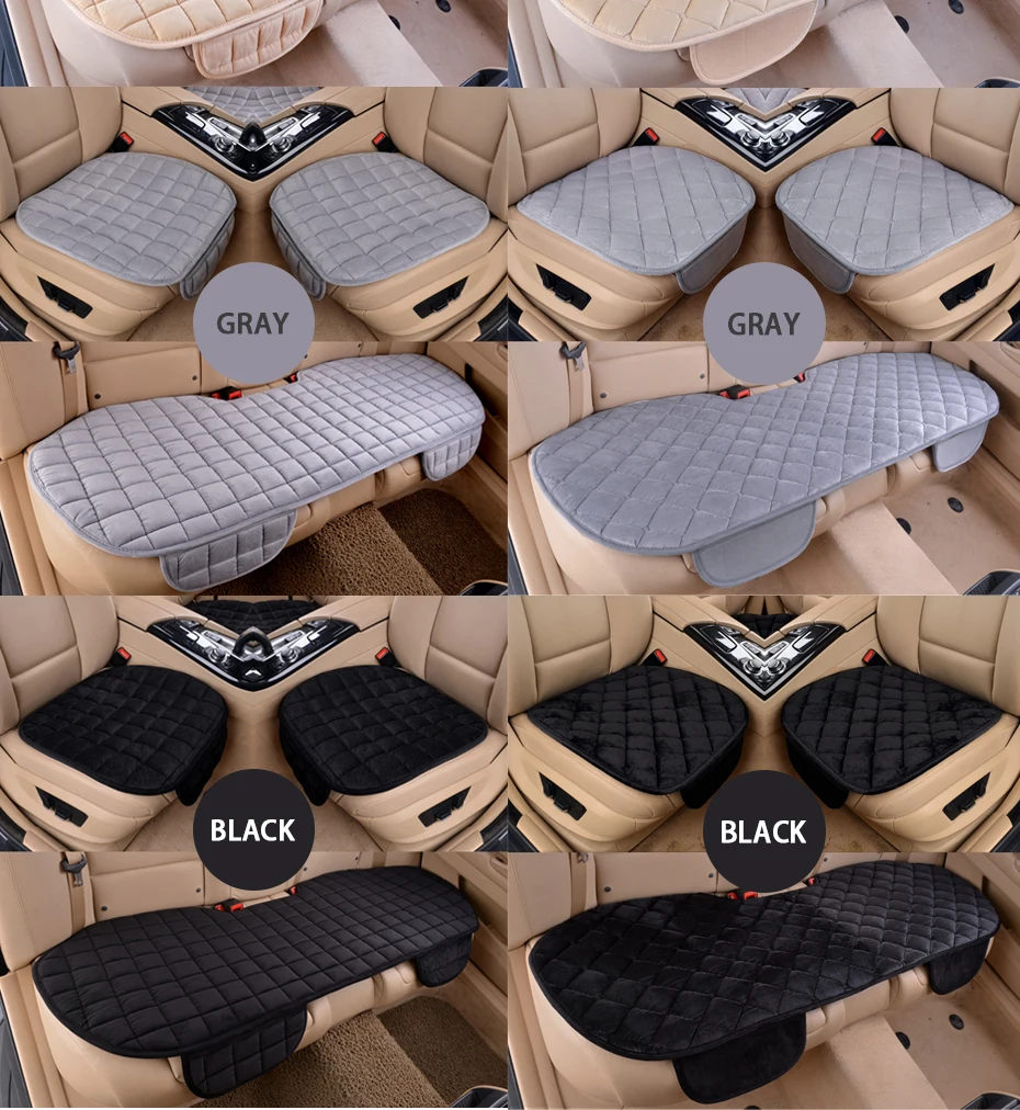 SEAMETAL Autositzbezug Winter Warme Sitzbezüge Universal Interior Auto Sitzkissen Schutzmatten 5-Sitzer Autozubehör – Detail 11