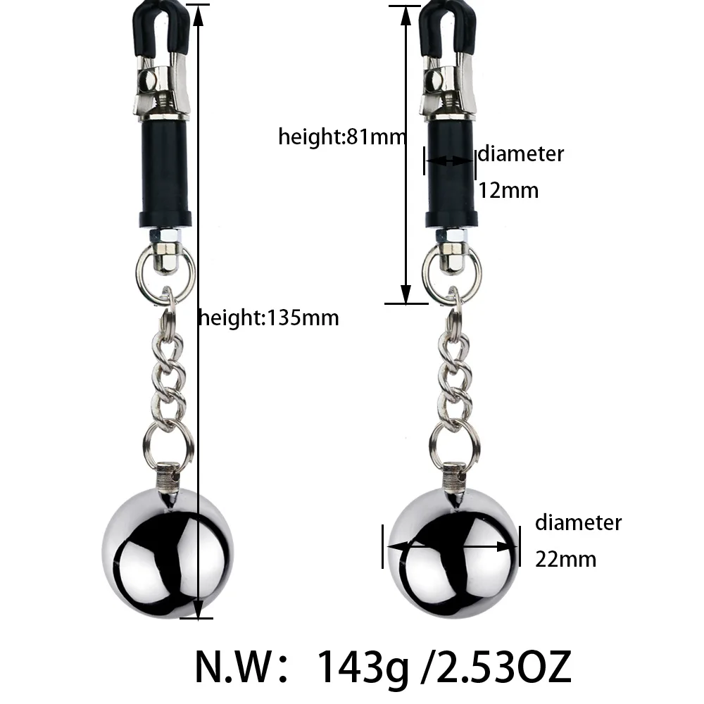 Bdsm Bondage Adults Games Sex Toys of Clamp Nipple Sexy Accessories with Metal Ball for Men Women Gay Fetish Breast Stimulation