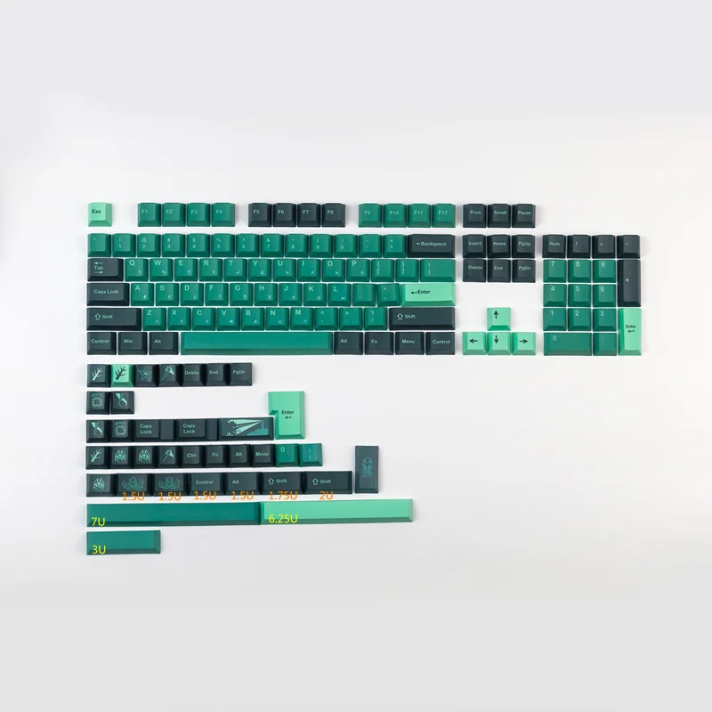 140 Keys/set GMK TERROR BELOW Keycaps PBT Dye Subbed Key Caps Cherry Profile Keycap With 3U 7U Spacebar ISO Enter For EU Layout