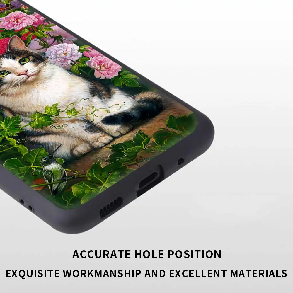 Grappige Kitten Kat Telefoon Geval Voor Samsung Galaxy A51 A71 A21S A03s A13 A33 A53 A11 A31 A52 A41 A32 5G A01 Siliconen Zwarte Cover
