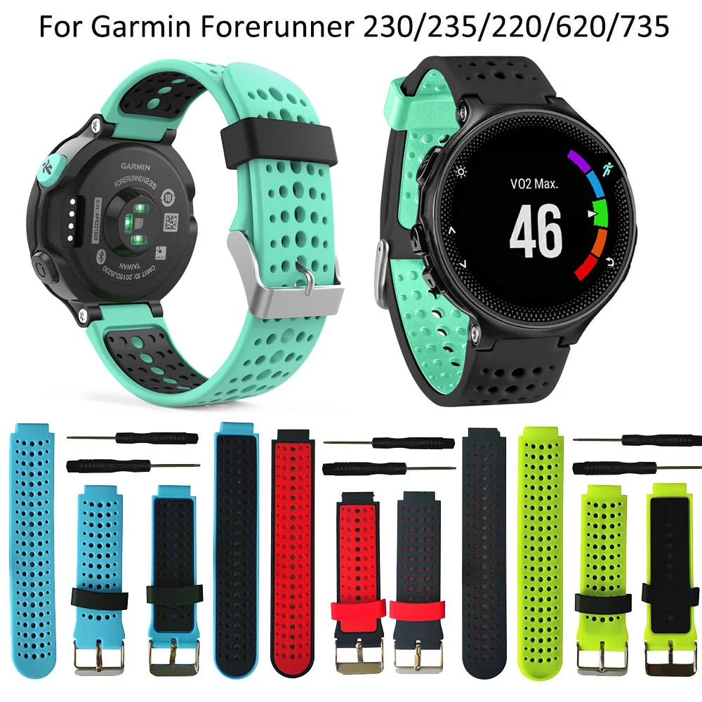 Correa de silicona suave para reloj Garmin Forerunner 735XT 735/220/230/235/620/630, Correa de repuesto