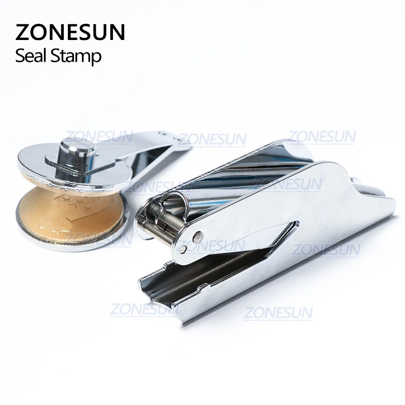 ZONESUN Design Customize Logo Embossing Seal Stainless Steel Stamp for Office Bussiness Document  and Paper Inital Name Card