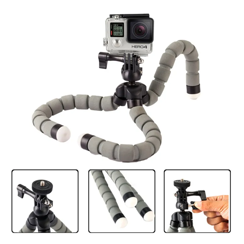 Universal Octopus Spider Desktop Tripod Flexible Outdoor DSLR Camera DV Stand Mini Adjustable Tripod for GoPro Camera Smartphone