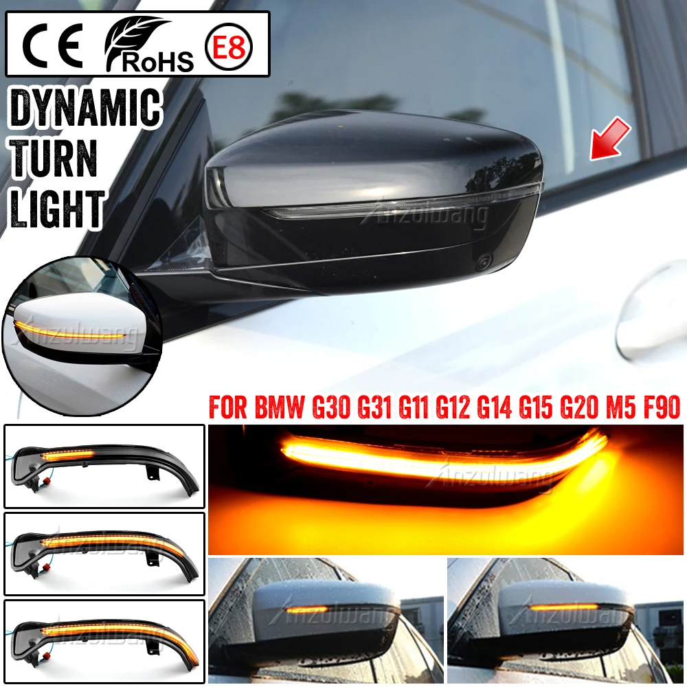 

2Pcs Dynamic Blinker For BMW 5 6 7 8 3 Series G38 G30 G31 G11 G12 G14 G15 G20 M5 LED Turn Signal Light Side Rear View Mirror