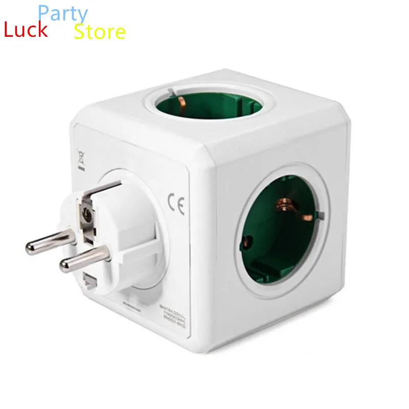 Power Strip EU Plug Adapter Smart Socket Powercube Electric 5 Outlets Extension Multi 3680W Home Travel Charging 16A