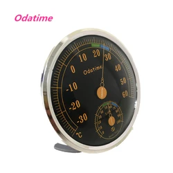 Odatime Round Thermometer Hygrometer, No Battery Temperature Measuring Tools,Household Outdoor Wall Temperature Humidity Meter