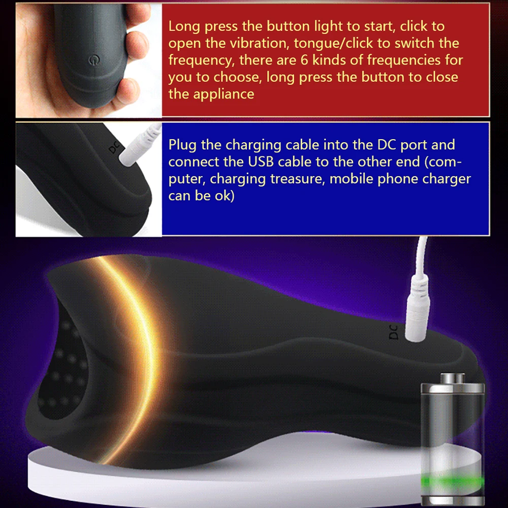 Powerful Vibrator Glan Massager Penis Stimulation Delay Trainer Male Masturbator Automatic Sex Machine Sex Toys for Men Adults