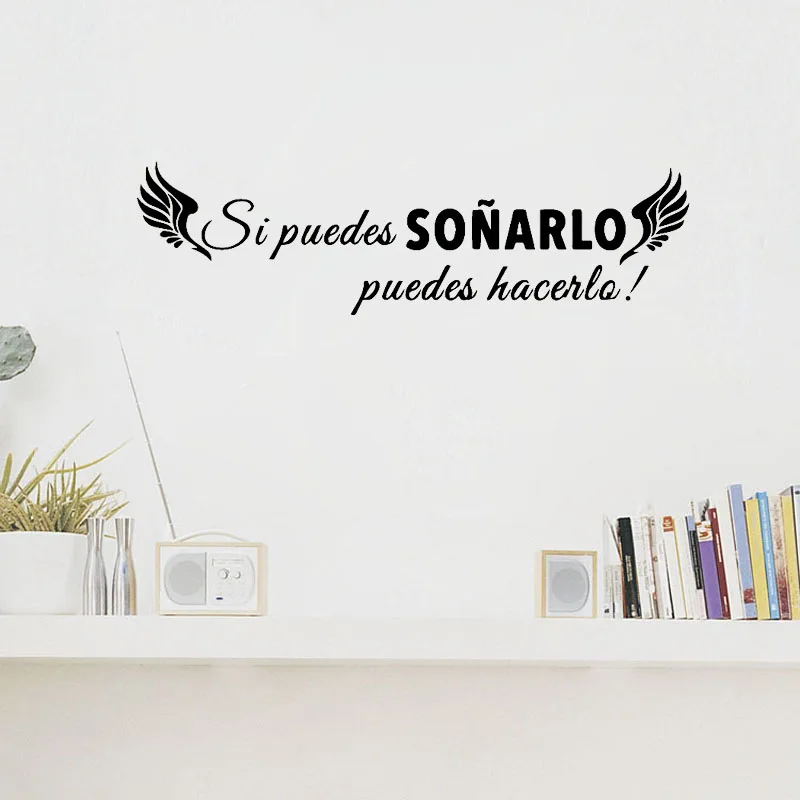 Spanish Quotes Wall Decals If You Can Dream It You Can Do It Motivational Sentences Wall Stickers Home Decor Bedroom Decoration