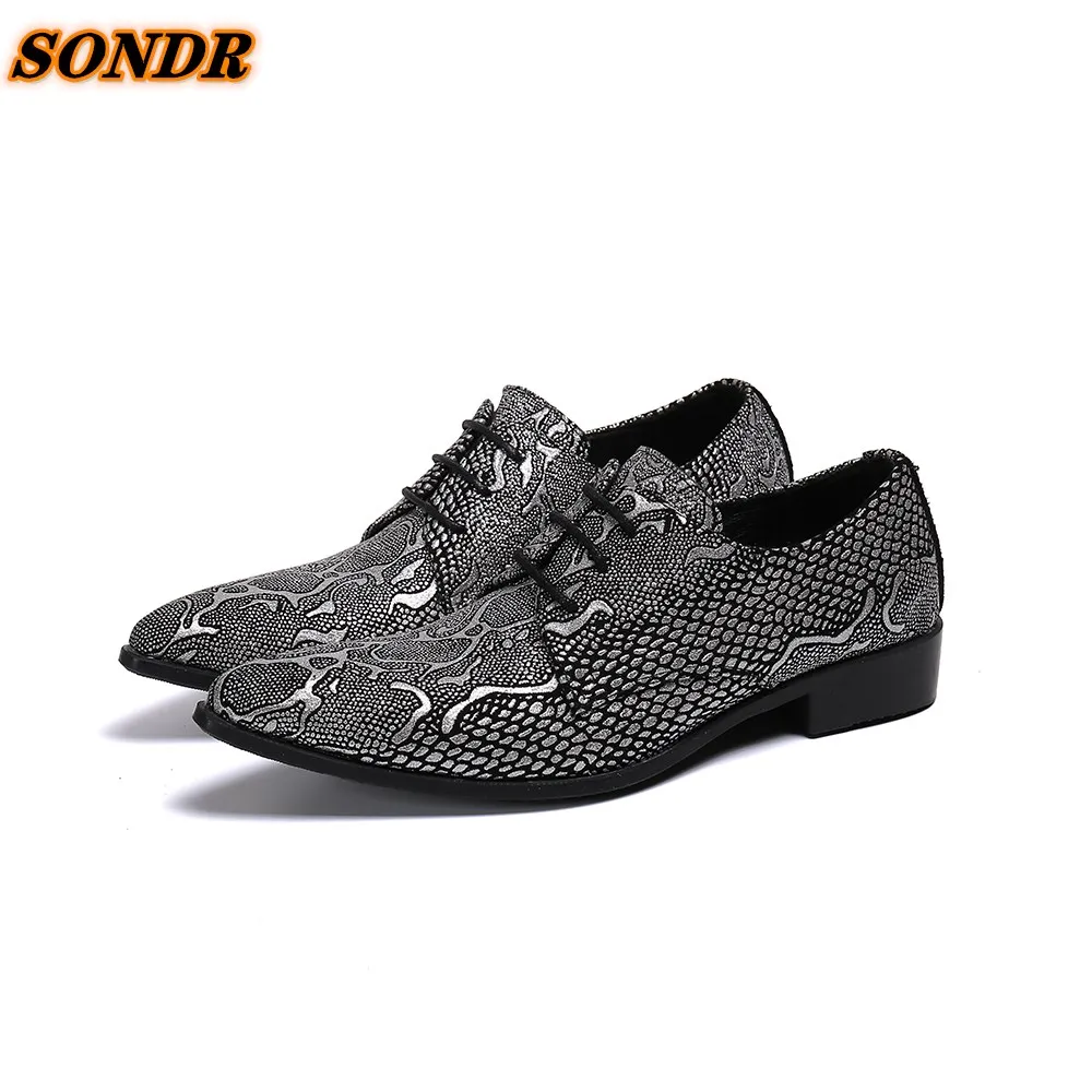 

Classic Business Men Dress Shoes Fashion Python Skin Formal Wedding Shoes Men Lace Up Office Oxford Shoes Zapatilla Hombre