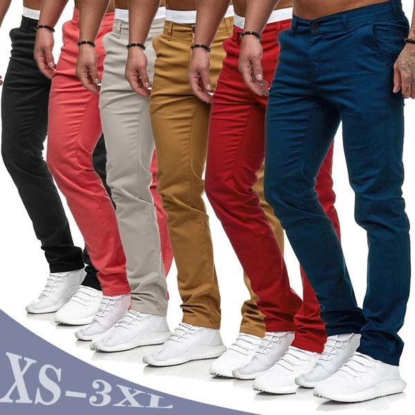 Pantalon en coton de couleur unie pour hommes, décontracté, Slim, droit, Business, tout-assorti, nouvelle collection 2022