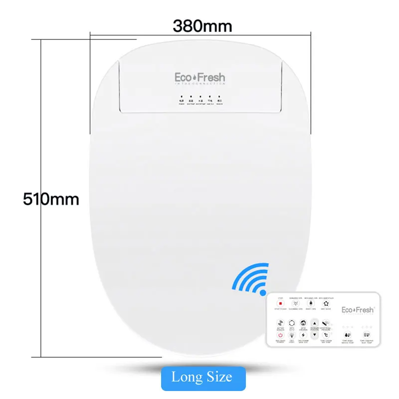 Ecofresh Intelligente Toiletzitting Elektrische Bidet Cover Smart Bidet Verwarmde Toiletbril Led Licht Wc Slimme Toiletbril Deksel - afbeelding 1