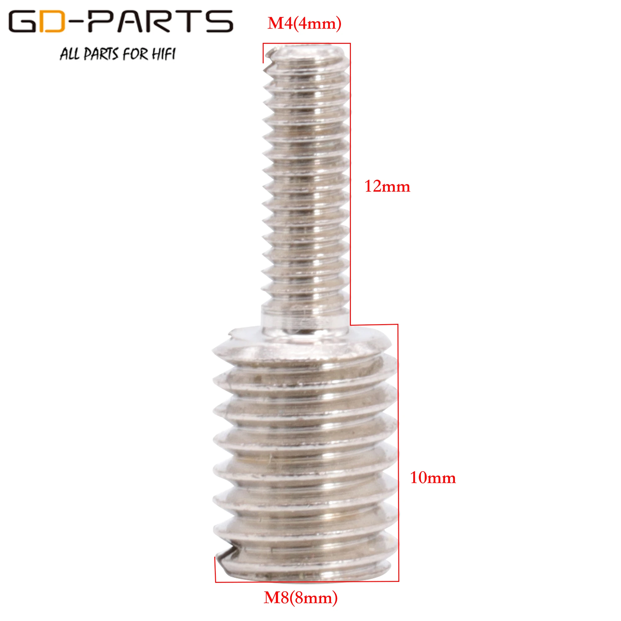 Vis de conversion M8 à M6 en laiton pur, vis de diamètre variable, amplificateur, vis d'installation du coussinet de pied M8 à M4