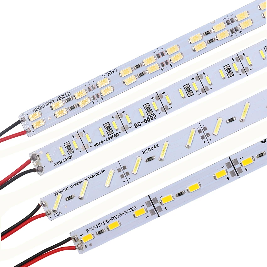 10pcs/lot 12V Hard LED Strip Light 50cm Aluminum LED Bar Light SMD 8520 5630 7020 Rigid Led Light Strip 36leds 72leds Cold White