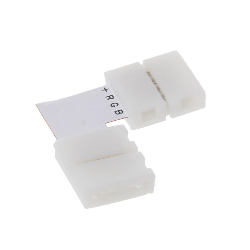 4ピンledコネクタのl型コーナークイックスプリッ直角10ミリメートル5050 rgb ledストリップライト