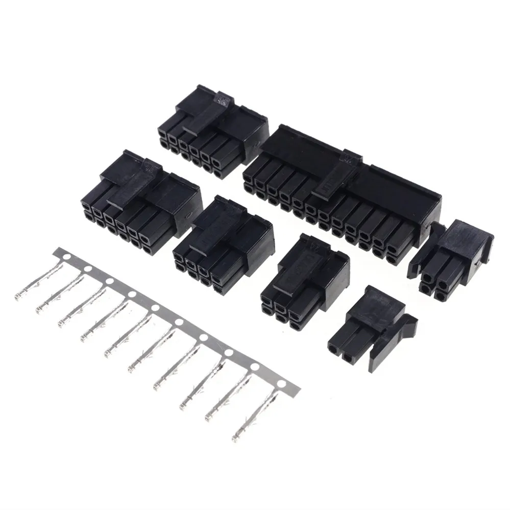 1000pcs Micro-Fit 3.0 mm Connector Dual Row Male Housing 2x1 2 Pin 4 6 8 10 12 14 16 18 20 22 24 Pin / Female Terminal