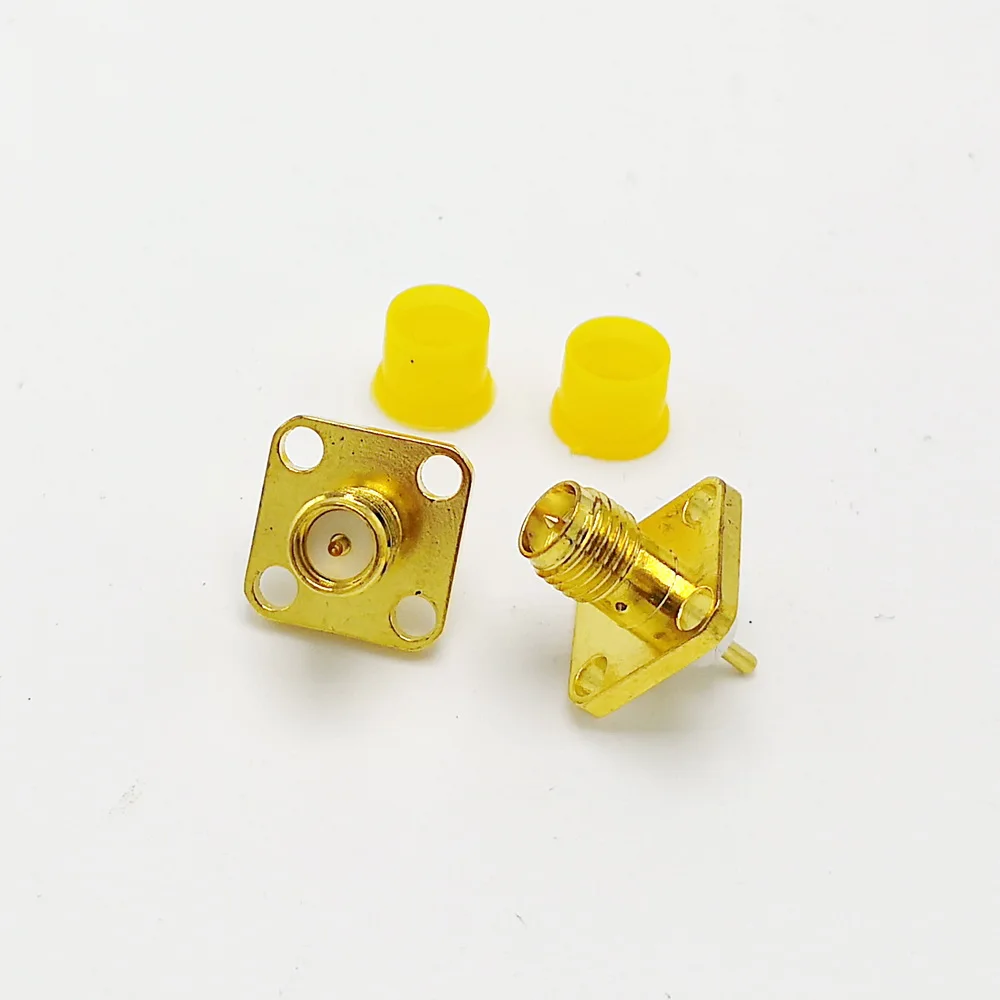 RP-SMA ขั้วต่อ 12.7 มม.หน้าแปลนชุบทอง 10 ชิ้น/ล็อต