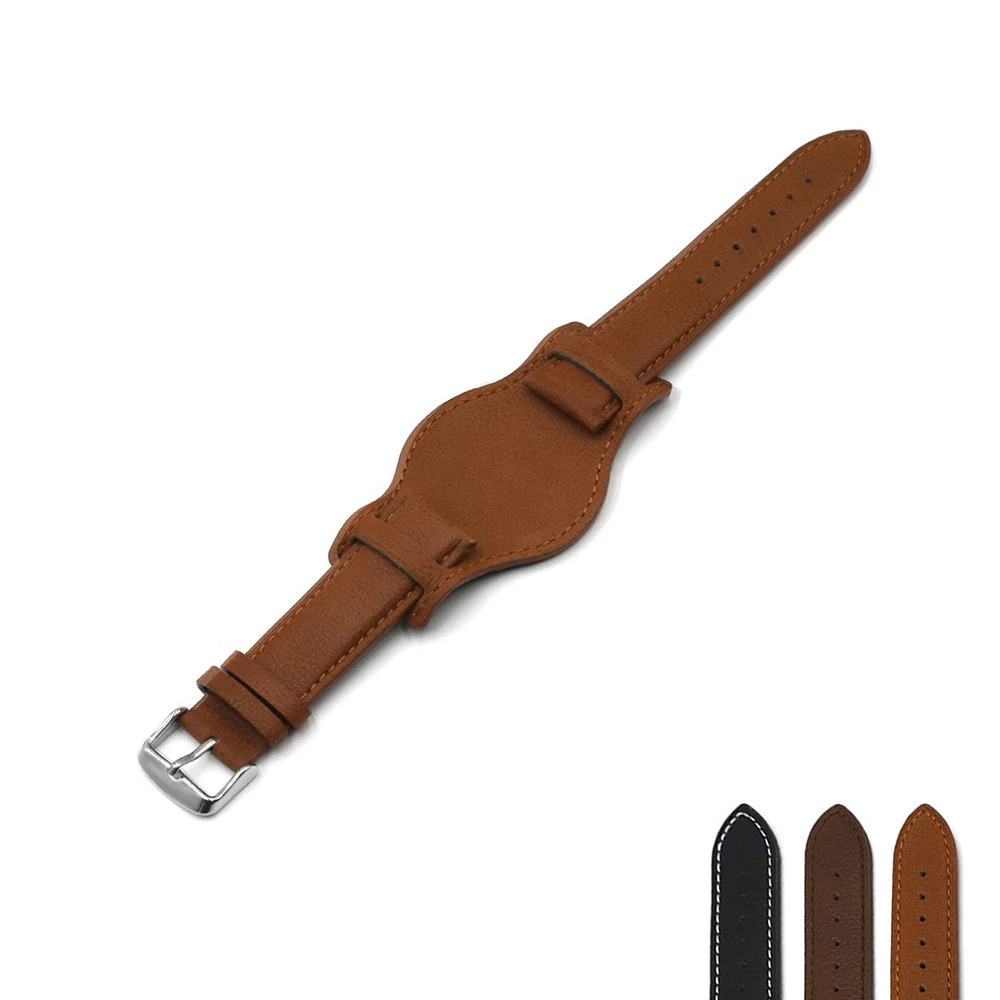 Cowhide Tray Watch strap 18mm 20mm 22mm watch band Anti-metal allergy leather watchbands UTHAI G18