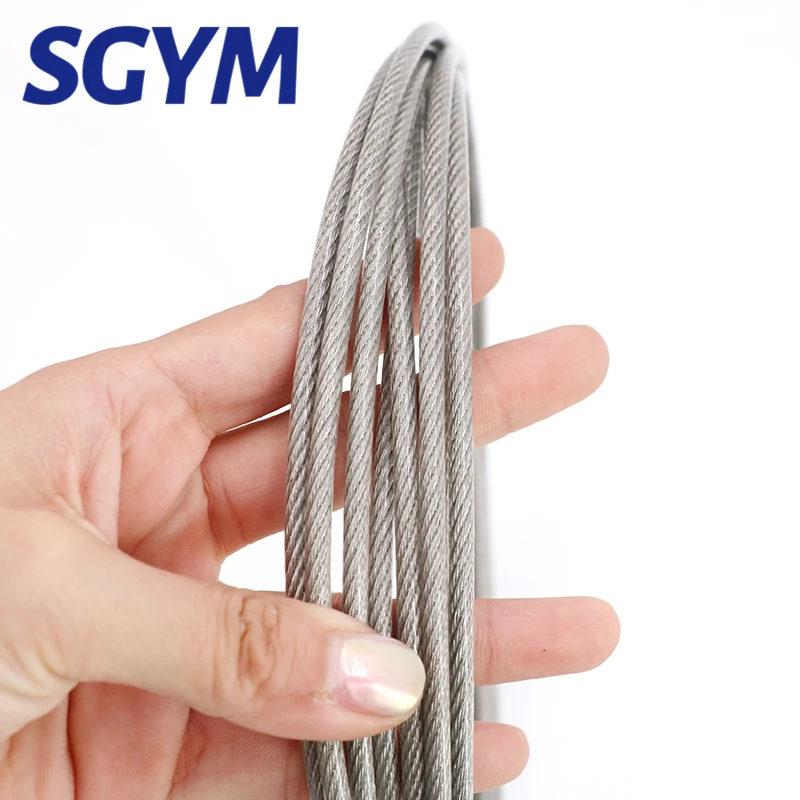 5/10 Meter Steel PVC Coated Flexible Wire Rope soft Cable Transparent Stainless Steel Clothesline Diameter 0.8/1/1.5/2/2.5/3/4mm