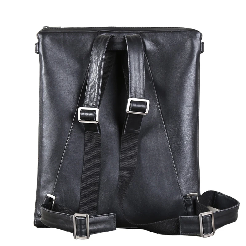 Imagem -05 - Mochilas de Couro Genuíno para Homens Mochilas Artesanais de Luxo Mochila Casual para Laptop de Negócios Bolsas de Mão Simples Cowskin