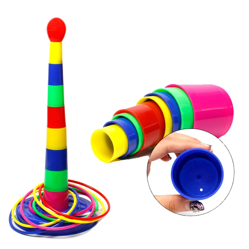 Decompression Circle Ring Toy Stacked Cup Topping-on Ferrule Toy Parent-child Interaction Stacking Block Throwing Hoop Game