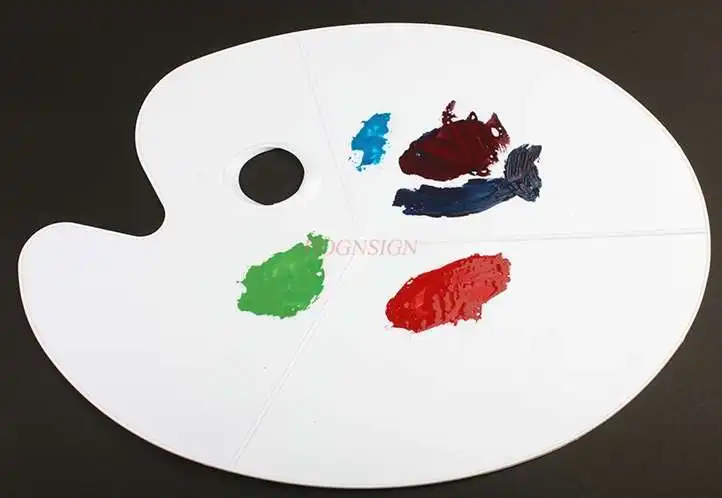 

palette watercolor plate Ellipse palette Plum plate three-line palette watercolor plate flat palette cardboard gouache