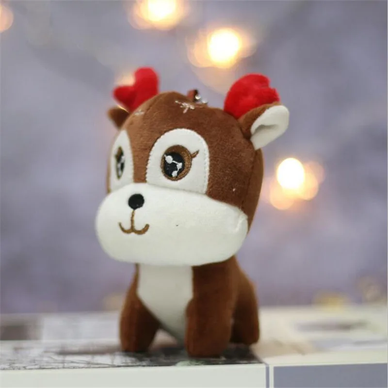 12CM Cute Giraffe Plush Toy Pendant Soft Stuffed Deer Cartoon Animal Doll for Baby Kids Colorful Christmas Birthday Gift