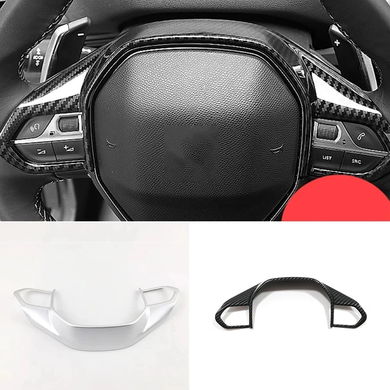 

ABS Carbon fiber For Peugeot 508 Allure SW GT 2018 2019 car Accessories Car Steering Wheel Decoration Cover trim styling 1pcs