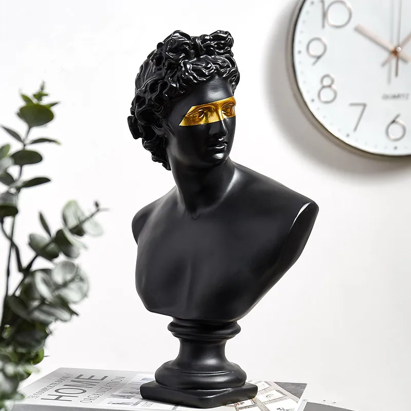 Home Decoration Accessories David Head Resin Statue Europe Abstract Modern Apollo Sculpture Statue For Home Decoration Ornaments