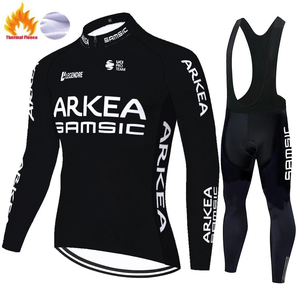 ARKEA SAMSIC Team 2024 Winter Cycling kit ciclismo Men Long Sleeve Jersey Suit Outdoor Riding Bike MTB Bib Pants