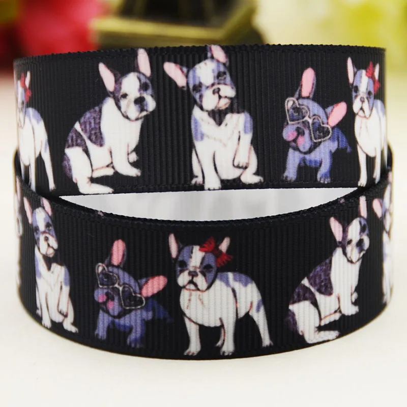 22mm 25mm 38mm 75mm Dog Cartoon printed Grosgrain Ribbon party decoration 10 Yards satin ribbons