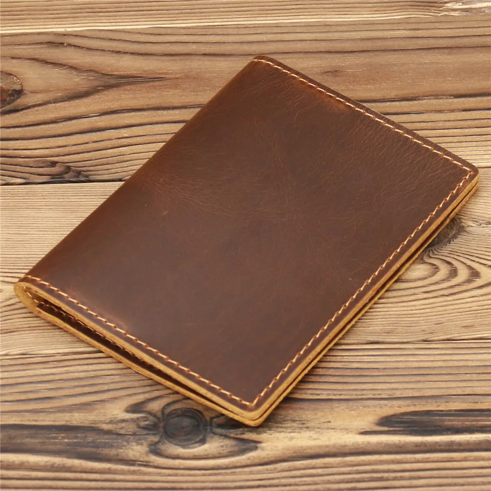 Genuine Leather Passport Holder Cover Travel ID Card Holder Retro Passport Case Travel Wallet