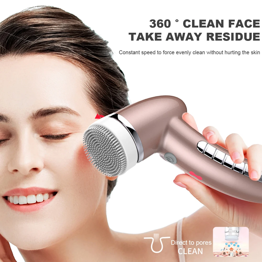 Facial Cleansing Brush 360 Degree Rotation Mini Face Cleaner Deep Pore Blackhead Cleaning Machine Electric Face Instruments