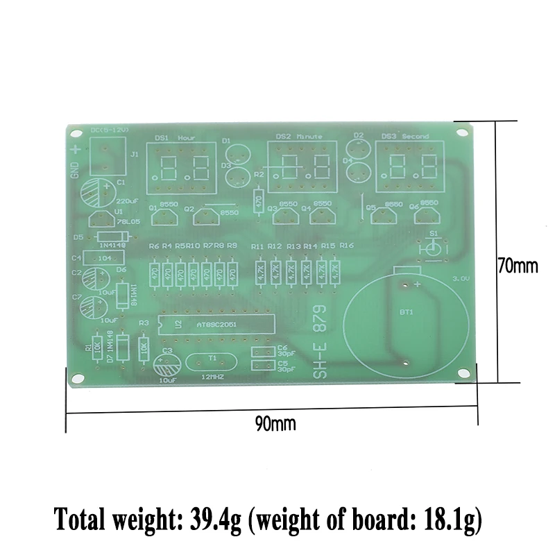 DIY Kits AT89C2051 Electronic Clock Digital Tube LED Display Suite Electronic Module Parts and Components DC 9V - 12V