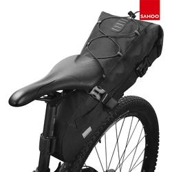 SAHOO 131385 Large Capacity 10L Mountain Bicycle Bike Waterproof Seatpost Saddle Bag Seat Tail Rear Pack Pannier