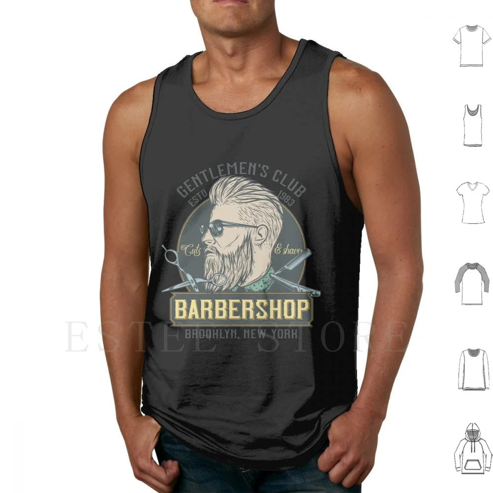 New York Beard Barber Gift Idea Tank Tops Vest Sleeveless Barber Hairdresser Bearded Beard Hipster Beard Shave Hipster