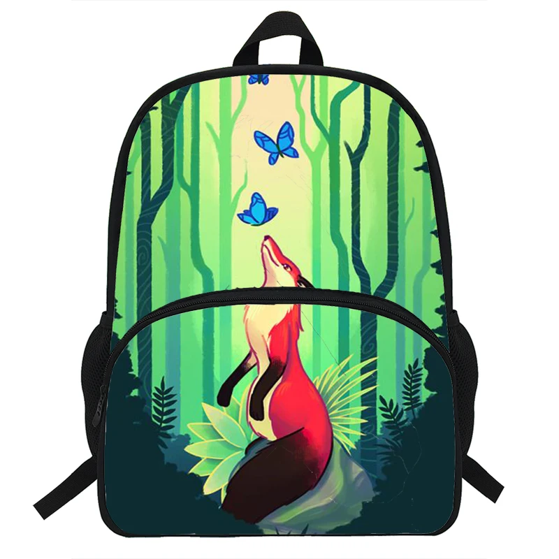 Mochila – sac à dos imprimé renard pour enfant, sac d'école de 16 pouces pour garçon et fille, pour adolescent, 2017