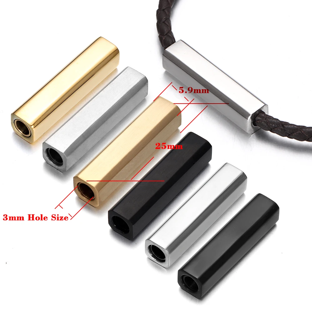 Stainless Steel Magnetic Clasps 3mm Hole Size for Leather Cord Bracelet Magnet Lace Buckle Jewelry DIY Making Accessories