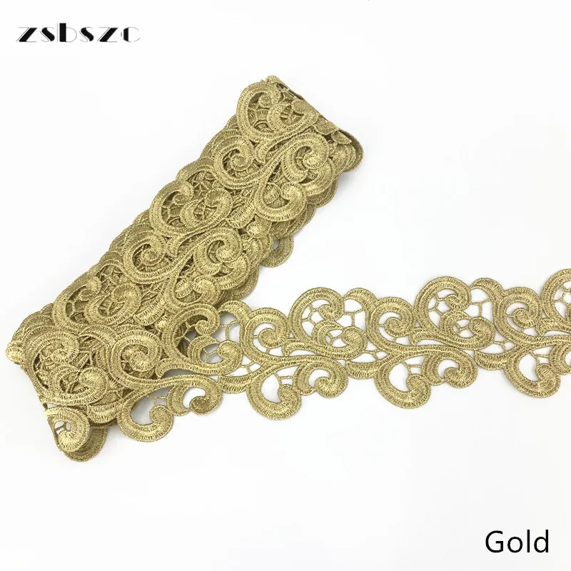 Zsbszc التطريز الدانتيل عرض 8 سنتيمتر المياه للذوبان الدانتيل الملابس تنورة الزخرفية طوق الحلي خياطة على الملابس DZ2 #4