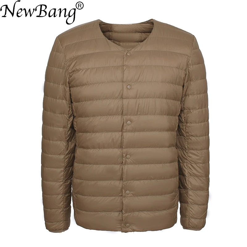 NewBang-Chaqueta de plumón ultraligera para hombre, abrigo ligero portátil, Delgado, a prueba de viento, Forro cálido