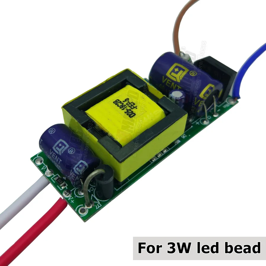 10pcs  600mA Constant Current  AC85-277V LED PCB Driver  Lighting Transformers Power Supply for 3w high power chip bead lamp