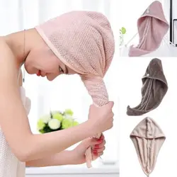 Turban magique en microcarence pour séchage rapide des cheveux, serviette de bain, chapeau rond