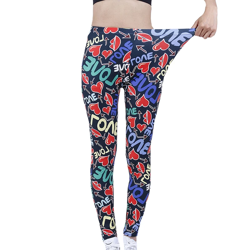 CUHAKCI Sexy Women Legging Colorful Letter Printing Fitness Leggin Fashion Slim Legins vita alta Push Up pantaloni allenamento senza cuciture