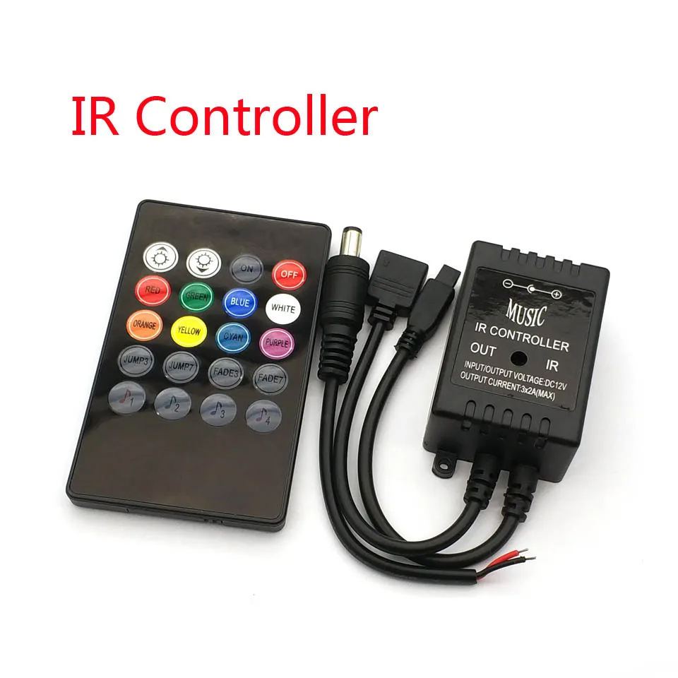 20 Phím Âm Nhạc Tiếng Nói Bộ Điều Khiển Cảm Biến Âm Thanh Điều Khiển Hồng Ngoại Từ Xa Thực Tế Nhà Đảng RGB 3528 5050 Dây Đèn LED Ánh Sáng RGB bộ Điều Khiển