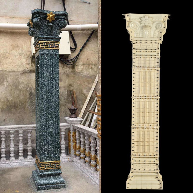 Durable ABS Square Concrete Roman Pillar Mold, Form Work Moulding for House Construction, Roof Support Moulds, 30cm/ 11.81in Dia