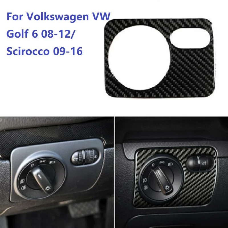 

Fit For Volkswagen VW Golf 6 GTI R 08-12 Scirocco 09-16 Accessories Carbon Fiber Sticker Car Headlight Switch Panel Interior