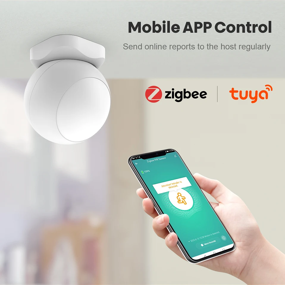 Avatto Zigbee Pir Motion Sensor ,Tuya Draadloze Infrarood Detector Security Inbraakalarm Sensor, App Controle Met Tuya Gateway