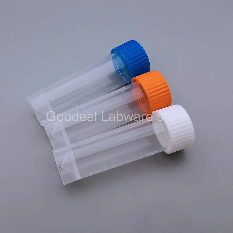 50pcs/100pcs/200pcs/300pcs/400pcs/pack 5ml PP Cryo Freezing Tube, Cold Storage Vial Cryovial Plastic Test Tubes